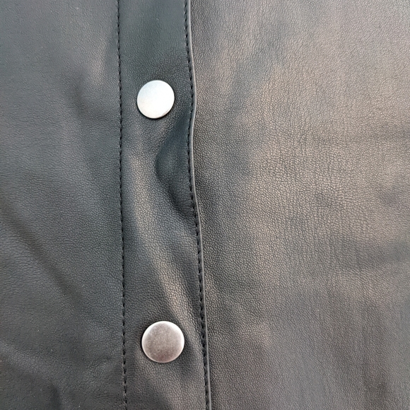 b.young Vegan Leather A line Midi Skirt UK 34 - Picture 4 of 4